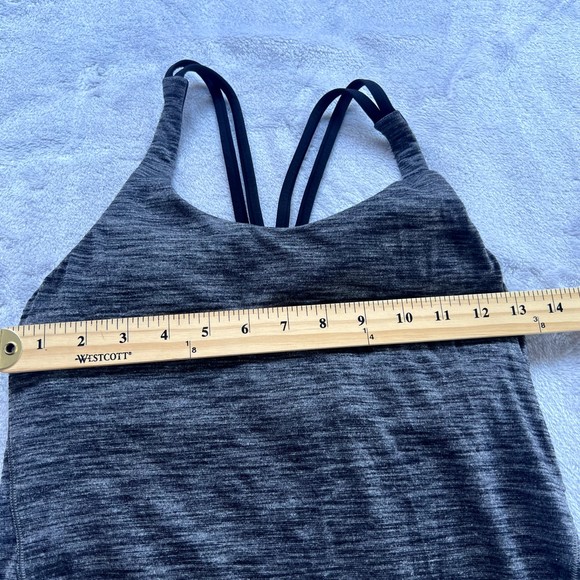 Lululemon Shirt Womens 4 Gray Black Free To Be Serene Tank Top Athletic Yoga Gym - Picture 9 of 10